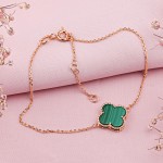 Rood goud 585 gouden armband malachiet ⌀10 mm