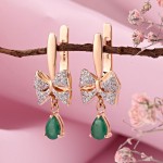 Boucles d'oreilles en or 585 émeraudes et diamants