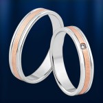 anillo de bodas. Bicolor