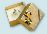 Caja para anillos y pendientes color dorado
