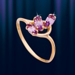 Russian gold ring with amethyst