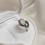 Sudraba gredzens ar opālu un markazītu