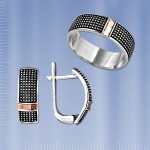 Russian silver jewelry with gold