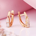 Златни обеци СОКОЛОВ с цирконии Swarovski®