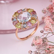 Золотое кольцо «Драгоценные камни»