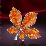 Brooch with amber silver
