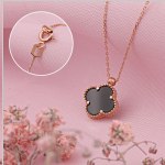 Goldkette Rotgold 585 Schwarzer Onyx ⌀10 mm