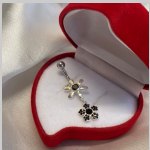 Piercing nombril en argent sterling