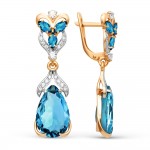 Zlati uhani topaz cirkonij