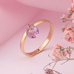 SOKOLOV gold ring with amethyst made of 585 red gold