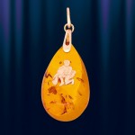 Znak zodiaku „Wodnik” w kolorze różowego złota i bursztynu