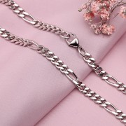 Silberkette/Armband „Figaro 6+1“