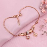Bracelet en or rose avec zircone