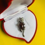 Penjoll de plata amb ambre