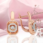 Boucles d'oreilles Dancing Diamond en or russe 585