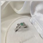 Silver ring "Butterfly". Emerald & Cubic Zirconia