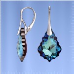 Обеци с кристали Swarovski®. Сребро