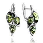 Silver earrings "Amber bundle"