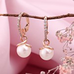 Earrings made of red gold 585 pearl zirconia