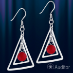 Silver earrings with coral