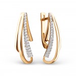 Øreringe rødguld 585 zirconia