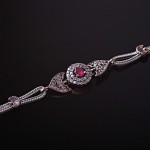 Браслет с рубином в серебре