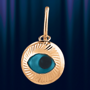 Goldanhänger „Augenamulett“ blau