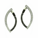 Gold earrings with diamonds and black diamonds