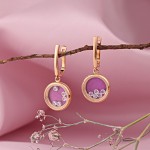 SOKOLOV earrings in 14k red gold with crystals