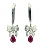 Gold earrings with rubies and diamonds