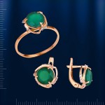 Золотой комплект с хризопразом