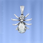 Russian silver pendant with fianites