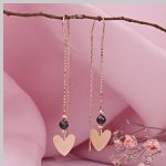 Ohrhänger zum Durchziehen aus russischem 585er Rotgold Onyx