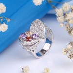 Silver ring with zirconia "Heart"