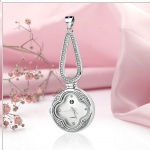Montre pendentif en argent. Zircone