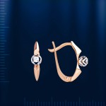 Gold earrings with diamonds. Bicolor