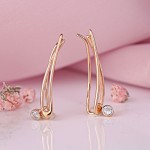 Rose gold cuff earrings. Zirconia