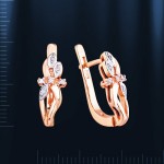 Boucles d'oreilles en or avec diamants, bicolores