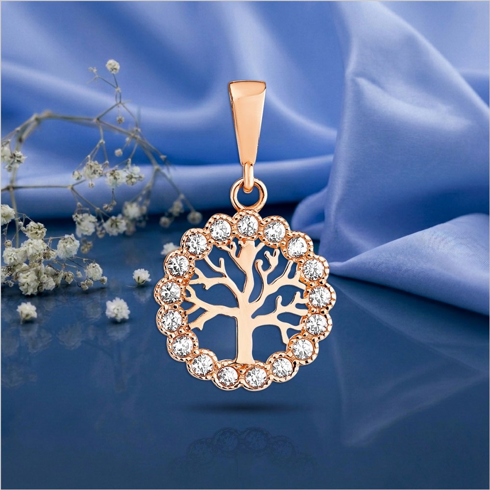 Buy gold pendant 585 with zirconia