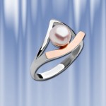 Руски сребърен и златен пръстен с перли
