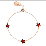 Gold-plated silver bracelet with amber stars