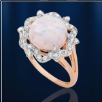 Gullring med opal