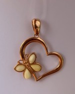Gold-plated silver pendant "Butterflies in the stomach"