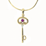 Gold pendant with ruby ​​and diamonds