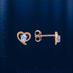 Stud earrings Russian gold & topaz