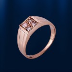 Ανδρικό δαχτυλίδι με διαμάντι. Διχρωμία