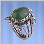 Silver ring. Nephrite