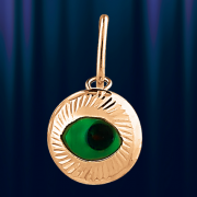 Goldanhänger „Augenamulett“ grün
