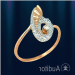 Ring russisk gull og zirkonia