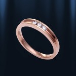Ruski poročni prstan iz zlata z diamanti